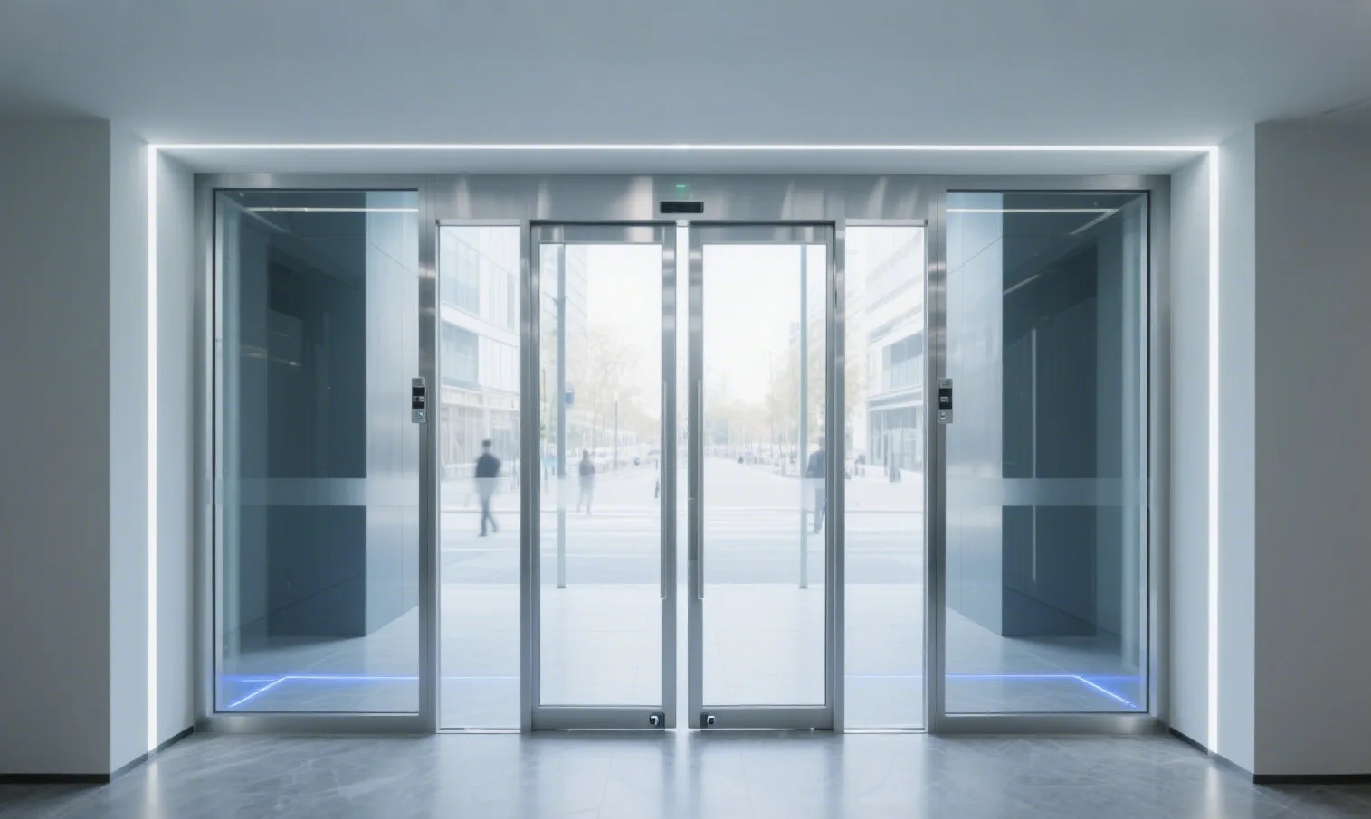 Hacer que las entradas sean accesibles con abridores automáticos de puertas corredizas de vidrio
