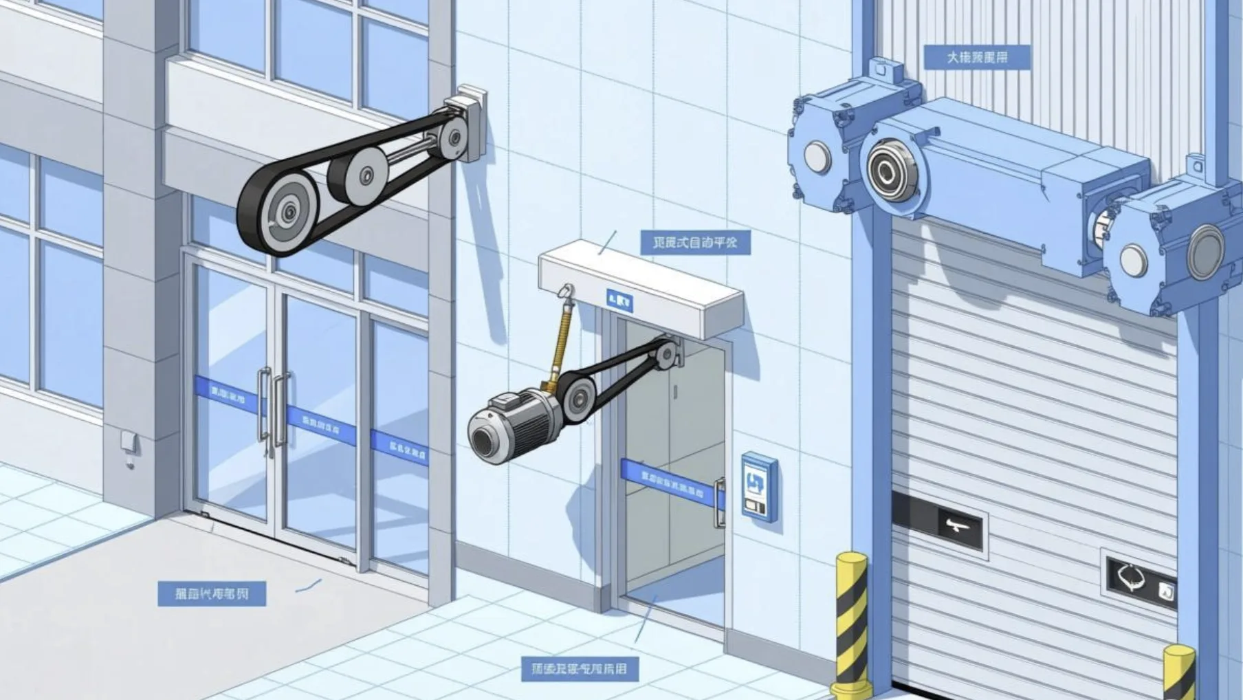 Tipos de motores de portas automáticas